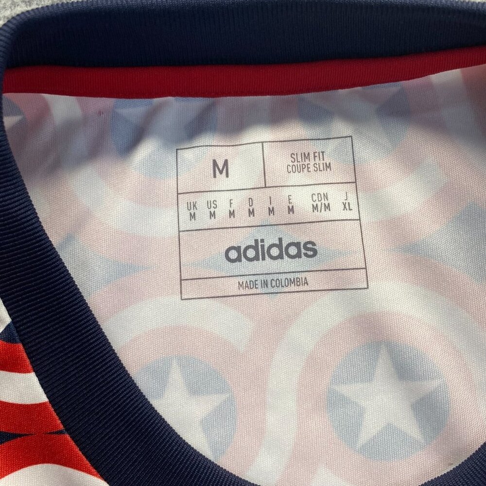 Adidas Marvel‎ Captain America Shirt Size M Slim Fit Red White & Blue mens NEW - Picture 3 of 16